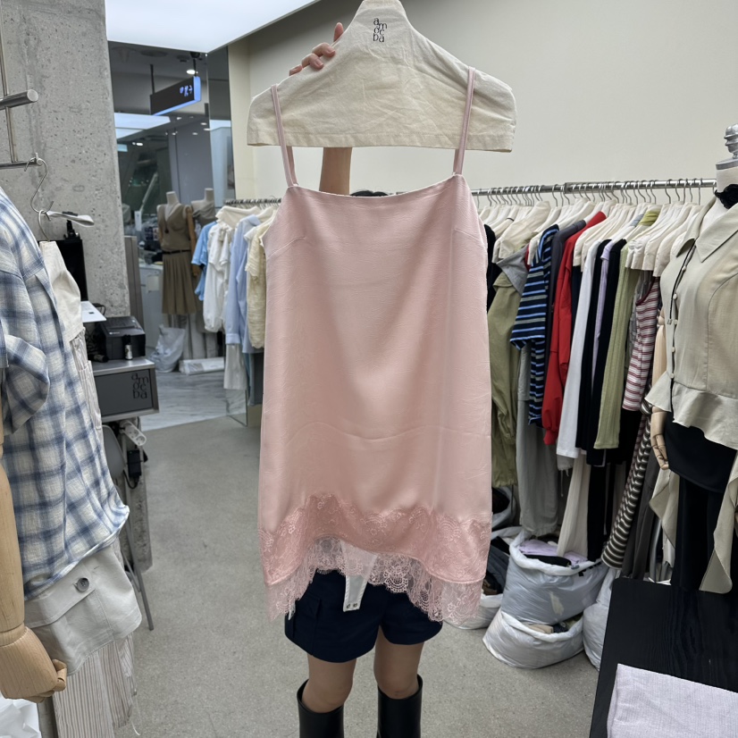 AMOEBA韓國直郵女士新款人氣時尚熱賣26夏季休閑連衣裙緞AMOEBA連衣裙圖色2
