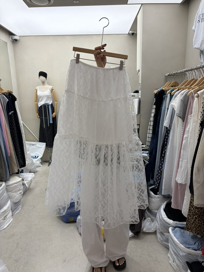 BREEZE韓國東大門直郵女士新品26夏季休閑推薦長裙蕾絲花BREEZE長裙