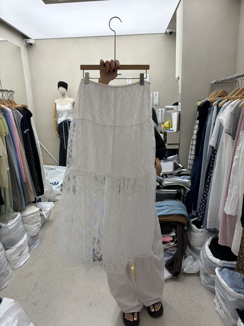 BREEZE韓國東大門直郵女士新品26夏季休閑推薦長裙蕾絲花BREEZE長裙圖色1