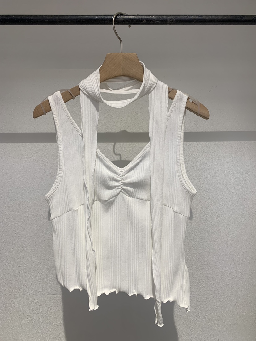 IR BIEN/BIENBIEN韓國直郵實拍女士新品休閑吊帶背心含圍巾無袖IR BIEN/BIENBIEN吊帶/背心圖色1
