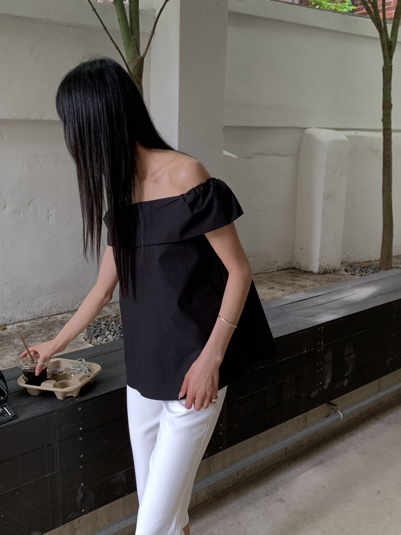 B_GARDER韓國代購女裝新品休閑人氣熱賣時尚襯衫蕾絲衫露肩B.GARDER襯衫/蕾絲衫