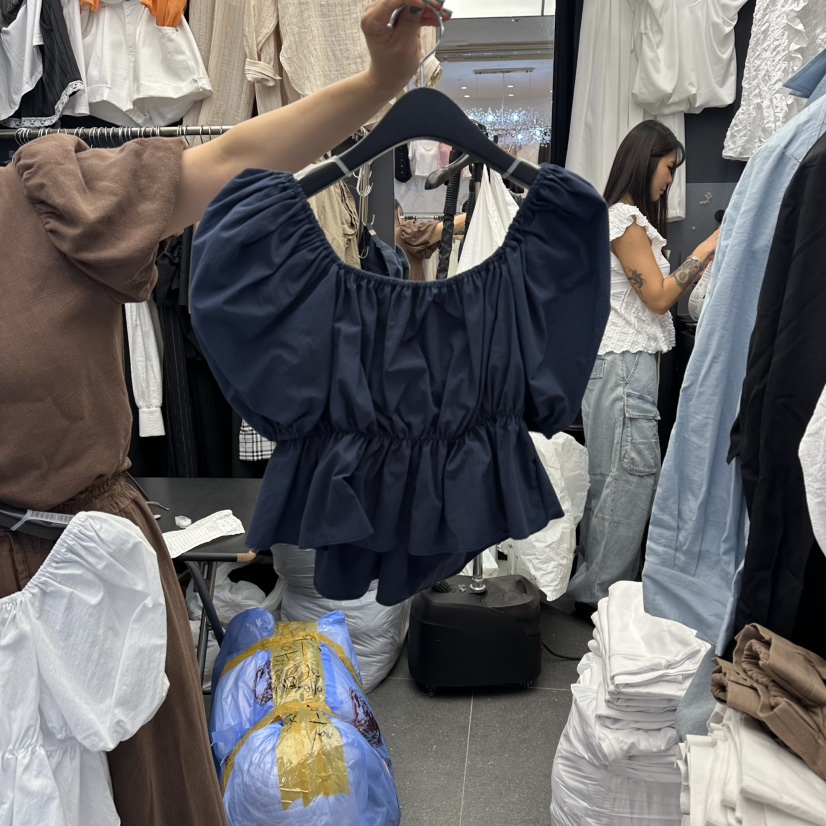 A-DEL韓國代購女士新款26夏季時尚人氣熱賣襯衫蕾絲衫緞帶A-DEL襯衫/蕾絲衫