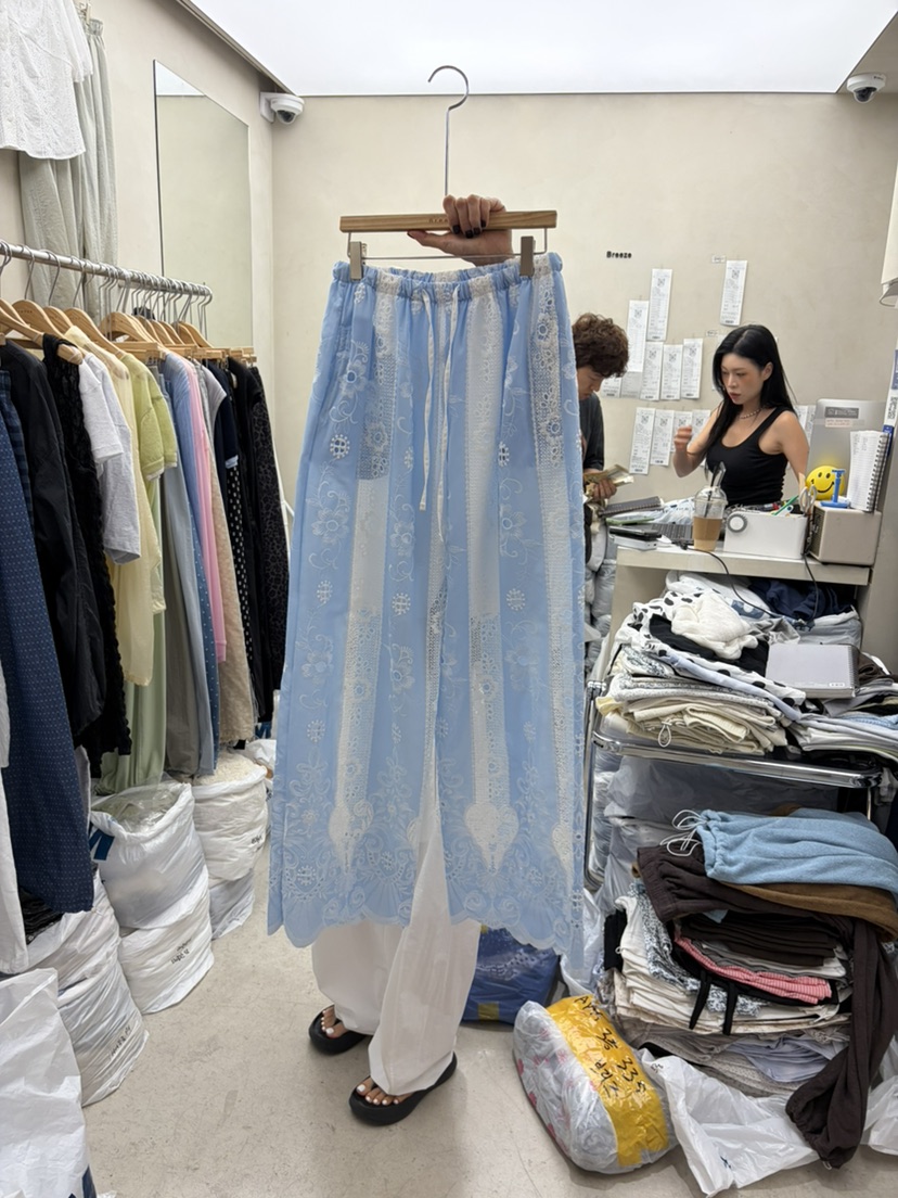 BREEZE韓國直郵實拍女裝新款熱賣時尚26夏季推薦休閑褲蕾絲BREEZE休閑褲圖色2