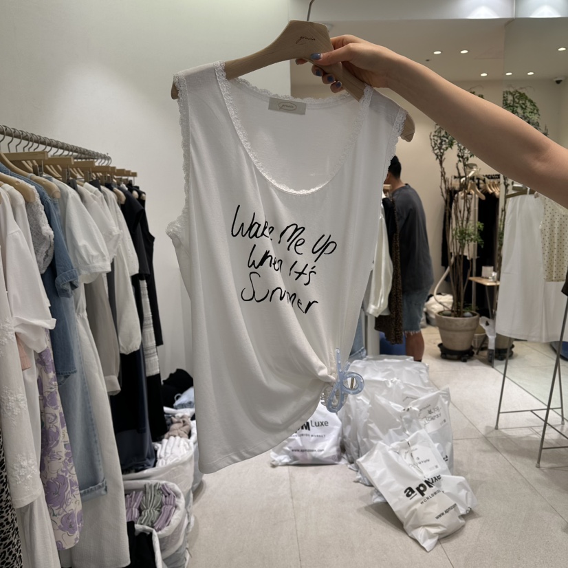 GRACIA韓國直郵實拍女士新品熱賣推薦時尚吊帶背心印花無袖GRACIA吊帶/背心圖色1
