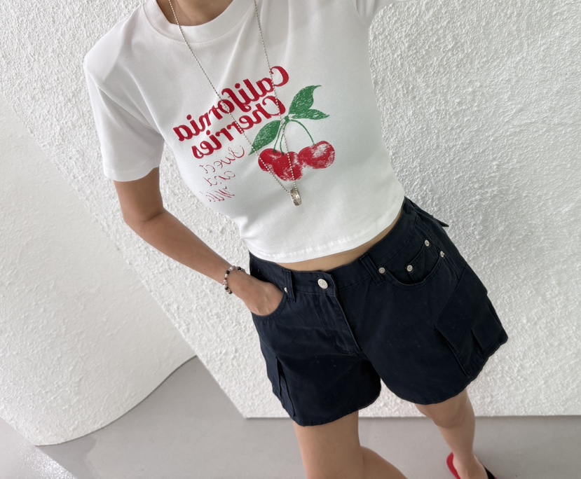 EL BOSQUE韓國直郵女裝新款時尚休閑推薦人氣熱賣26夏季T恤EL BOSQUET恤圖色1