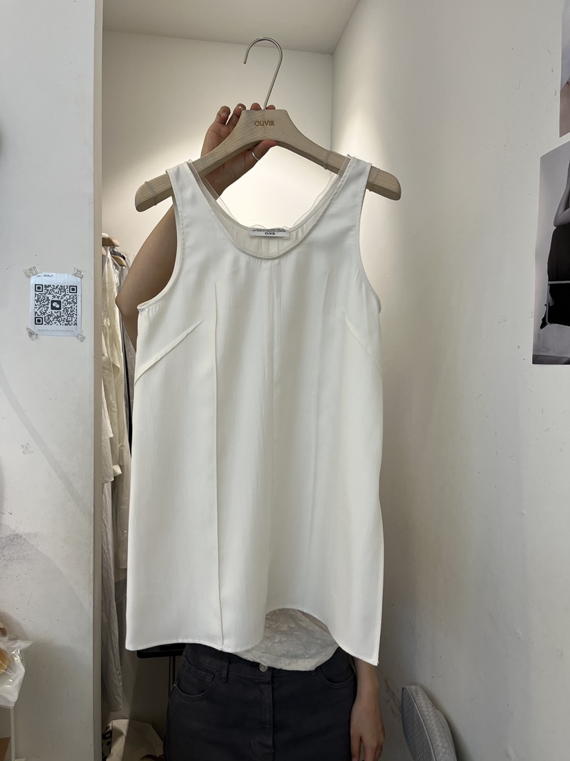 OUVIR韓國東大門直郵女裝新品休閑時尚吊帶背心歐根紗撞色O.V.R/OUVIR吊帶/背心圖色1