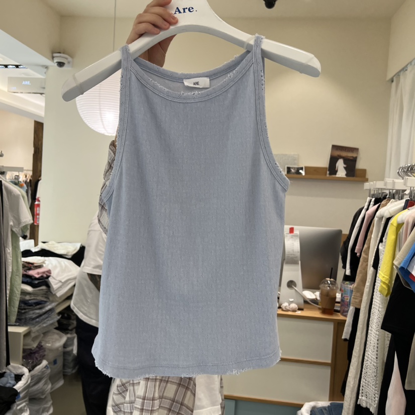 ARE韓國東大門直郵女裝新品時尚休閑吊帶背心復古無袖鏤空ARE YOU/ARE吊帶/背心圖色1