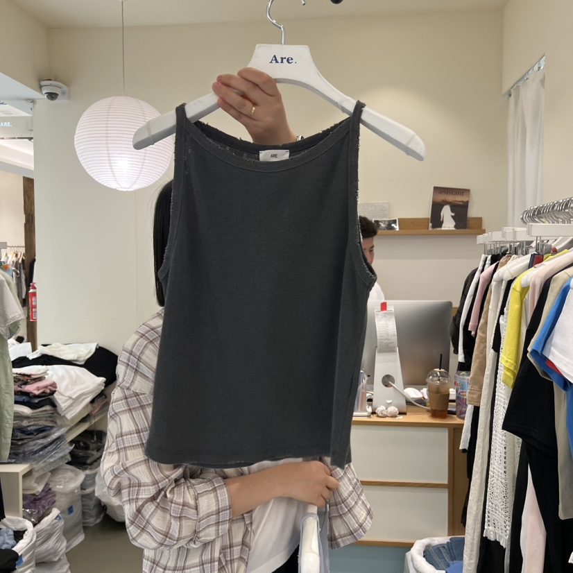 ARE韓國東大門直郵女裝新品時尚休閑吊帶背心復古無袖鏤空ARE YOU/ARE吊帶/背心圖色2