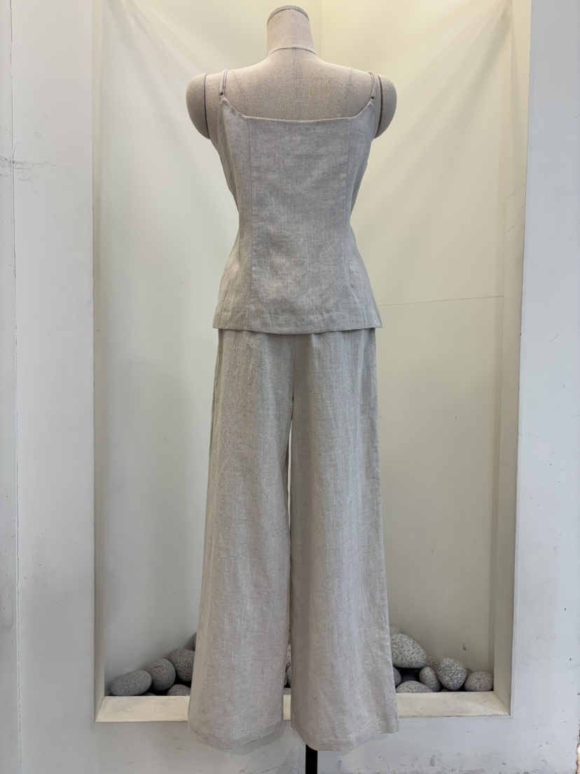THE LOW韓國東大門代購女裝新品推薦26夏季套裝兩件套亞麻THE LOW套裝