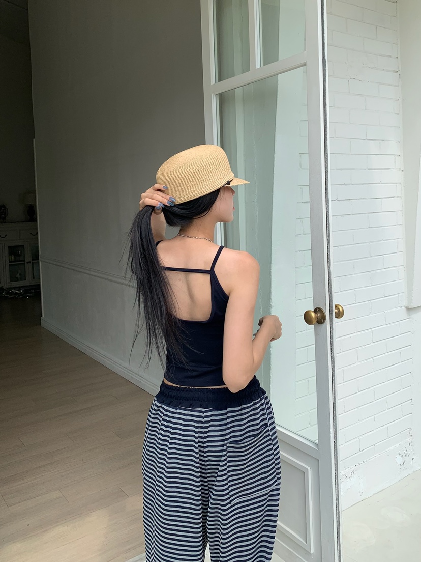 BADCALM韓國直郵女士新款26夏季熱賣時尚人氣套裝套裝條紋BADCALM套裝