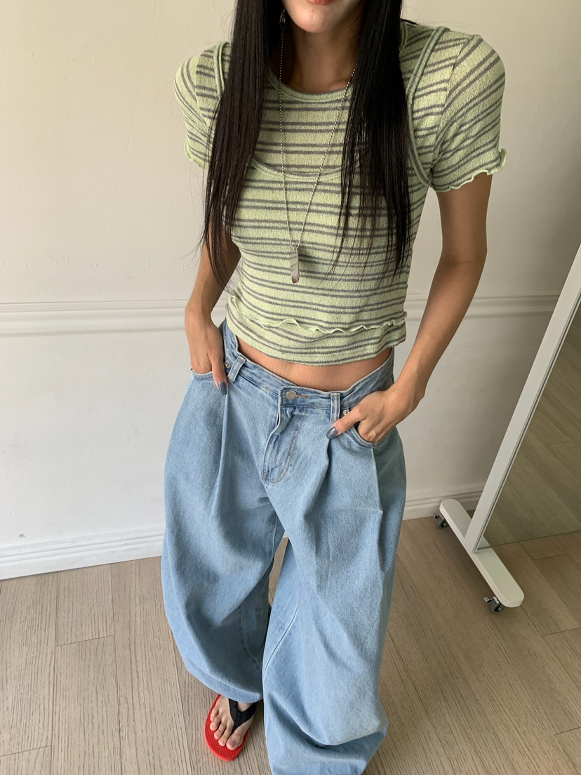 BADCALM韓國直郵實拍女裝新款人氣26夏季熱賣推薦套裝條紋BADCALM套裝