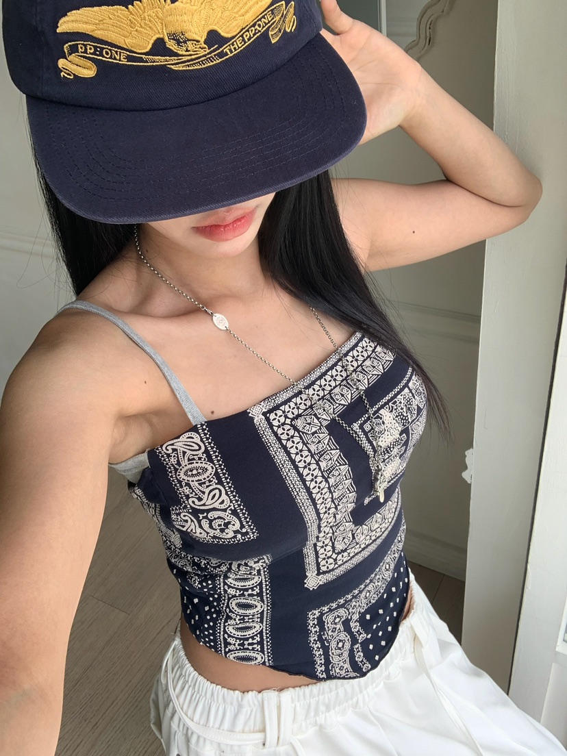 BADCALM韓國直郵女裝新款時尚26夏季推薦吊帶背心圍巾無袖BADCALM吊帶/背心
