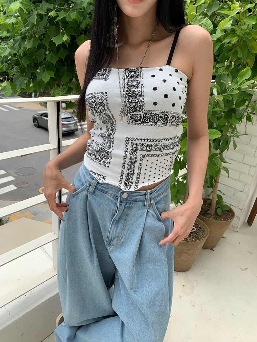 BADCALM韓國直郵女裝新款時尚26夏季推薦吊帶背心圍巾無袖BADCALM吊帶/背心圖色3