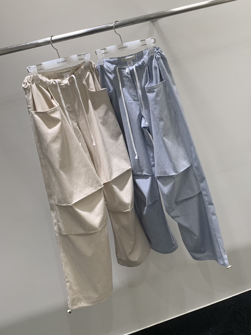 LOVE MOMENT韓國東大門直郵女裝新品推薦人氣休閑褲條紋LOVE MOMENT休閑褲