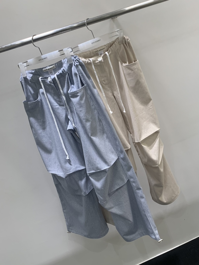 LOVE MOMENT韓國東大門直郵女裝新品推薦人氣休閑褲條紋LOVE MOMENT休閑褲