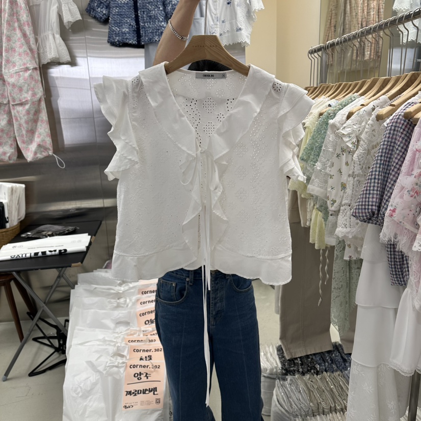 CORNER韓國東大門直郵女士新品人氣休閑時尚推薦襯衫蕾絲衫CORNER.302襯衫/蕾絲衫圖色1