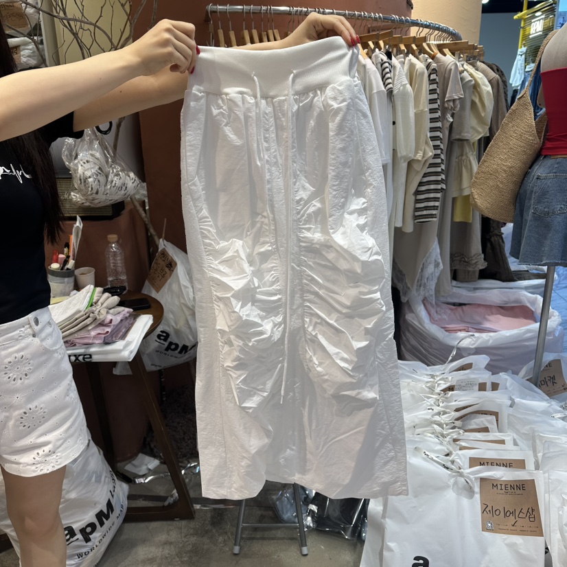 MIENNE韓國直郵女士新品推薦26夏季人氣時尚休閑長裙褶皺MIENNE長裙圖色2