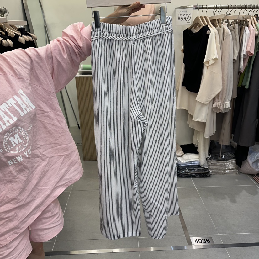THE LOW韓國代購女士新品休閑26夏季熱賣時尚休閑褲條紋THE LOW休閑褲