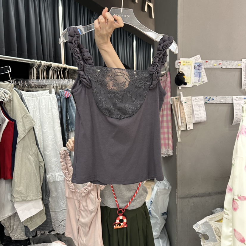 MOMAZU韓國直郵實拍女士新品26夏季吊帶背心蕾絲露背無袖MOMAZU吊帶/背心
