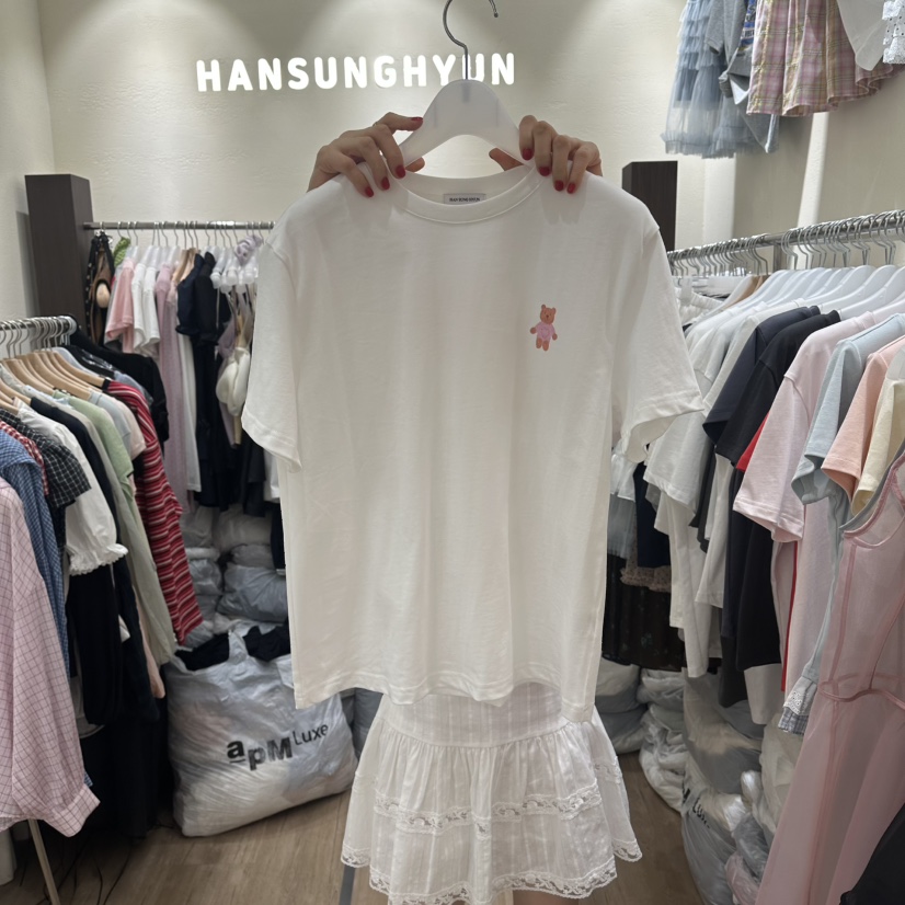 HANSUNGHYUN韓國東大門直郵女裝新款人氣休閑26夏季T恤棉質HANSUNGHYUNT恤圖色1