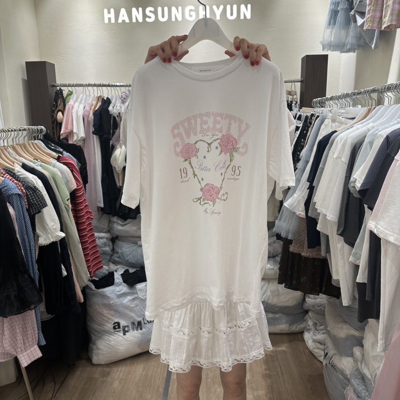 HANSUNGHYUN韓國直郵實拍女士新品時尚26夏季熱賣休閑T恤HANSUNGHYUNT恤圖色1