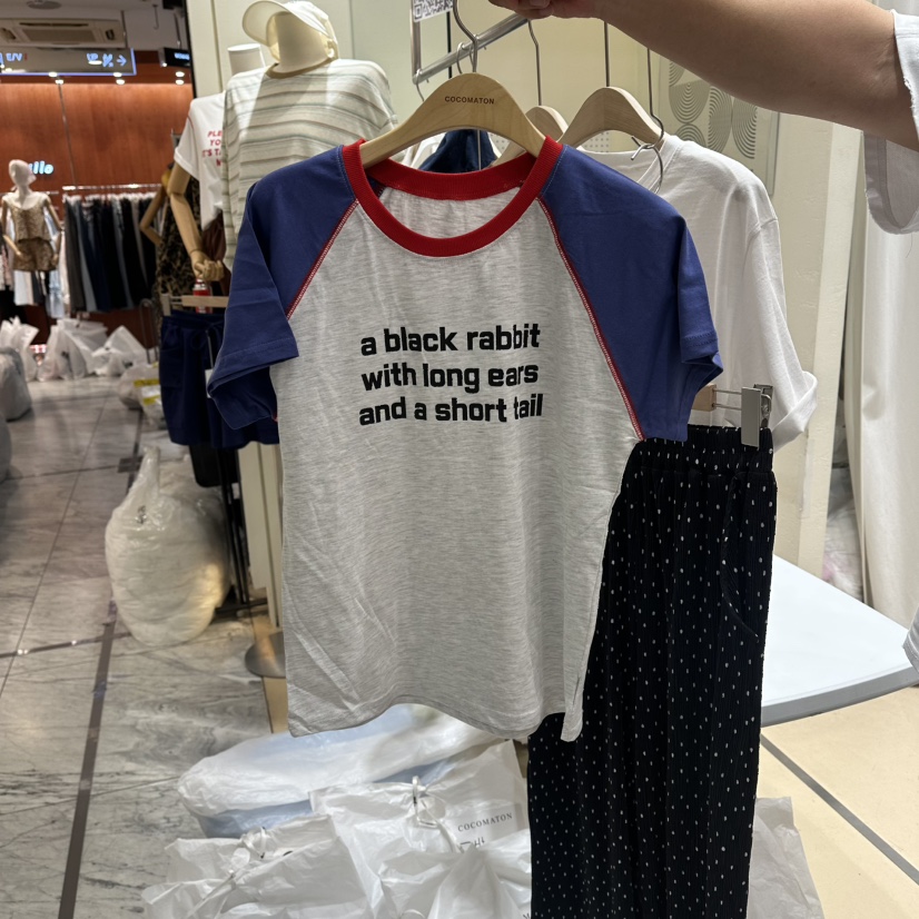 COCOMATON韓國直郵實拍女士新品熱賣人氣時尚推薦T恤撞色COCOMATONT恤圖色1