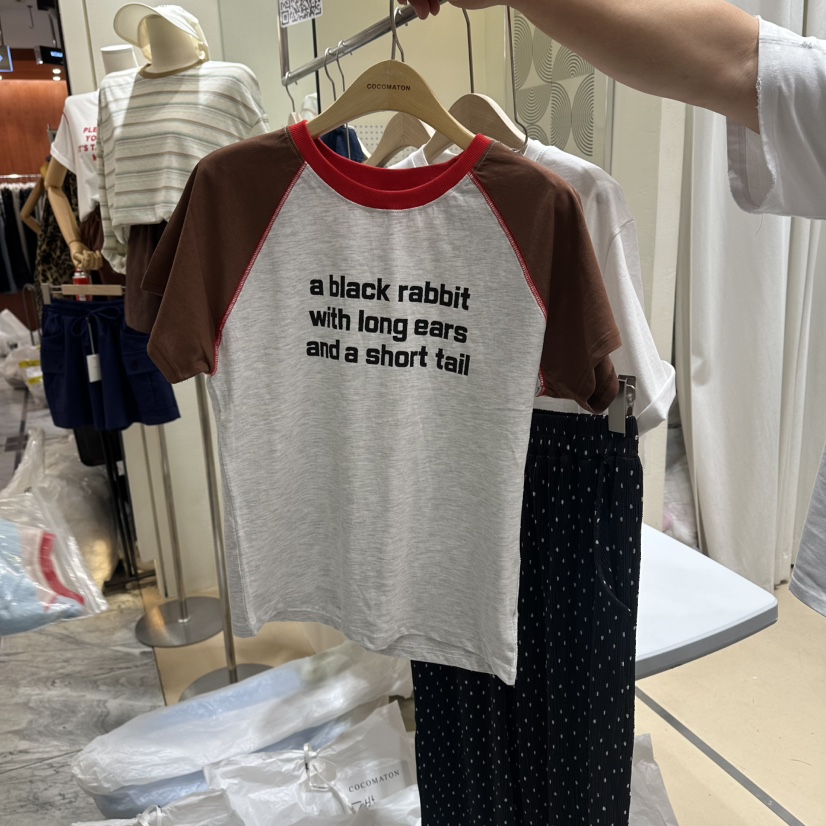 COCOMATON韓國直郵實拍女士新品熱賣人氣時尚推薦T恤撞色COCOMATONT恤圖色2