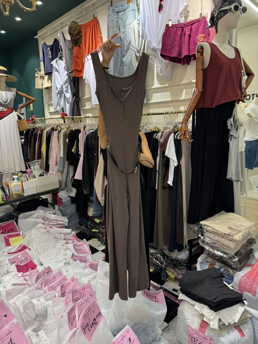 3COLOR韓國直郵女裝新品休閑連體褲不含腰帶Three color連體褲圖色1
