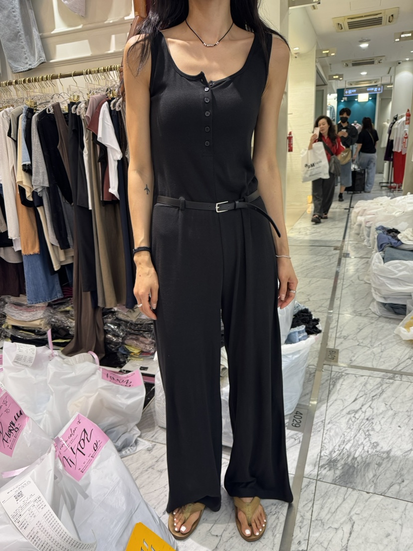3COLOR韓國直郵女裝新品休閑連體褲不含腰帶Three color連體褲圖色2