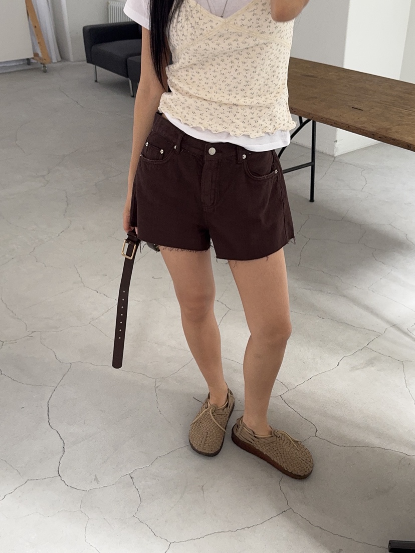 SUNDER MARKET韓國東大門直郵女士新品休閑短褲不含腰帶SUNDER MARKET短褲
