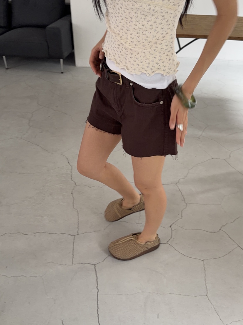 SUNDER MARKET韓國東大門直郵女士新品休閑短褲不含腰帶SUNDER MARKET短褲