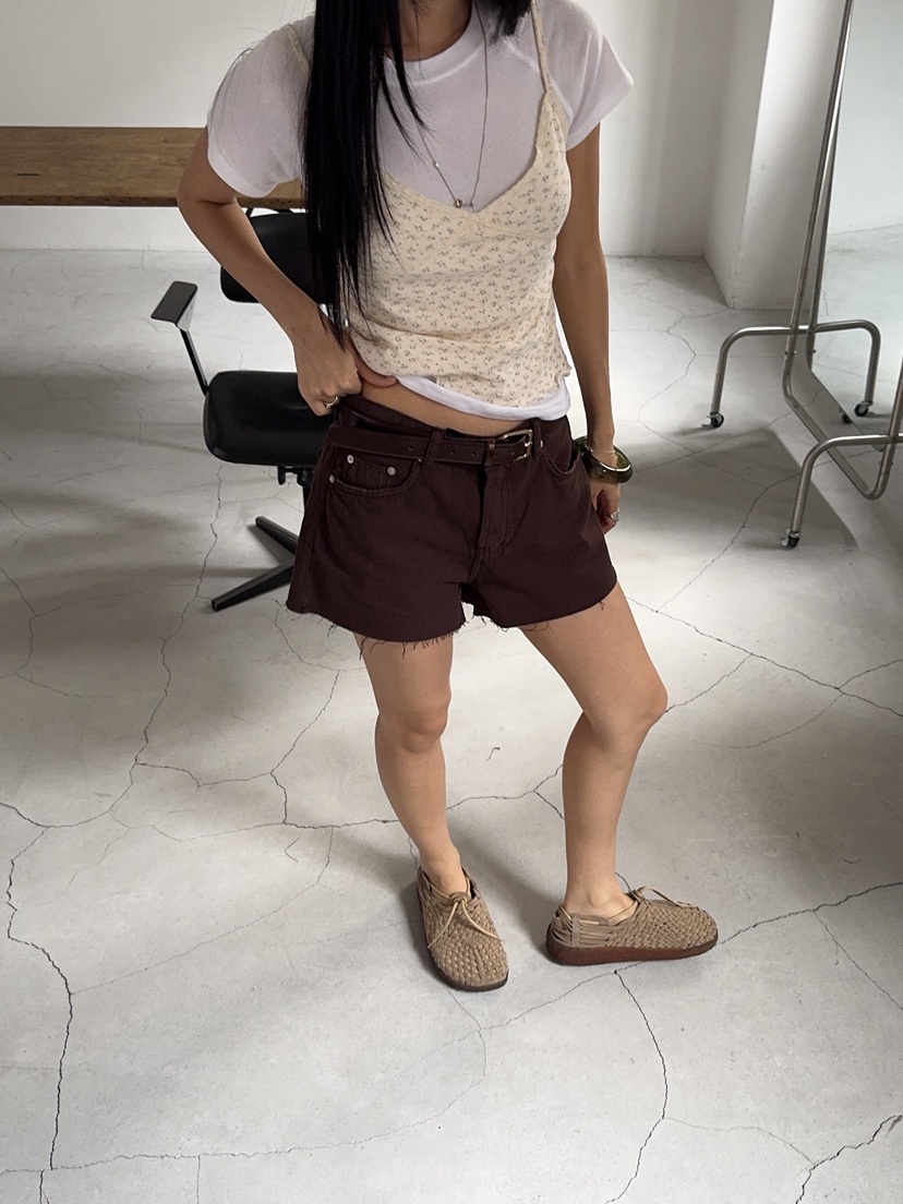 SUNDER MARKET韓國東大門直郵女士新品休閑短褲不含腰帶SUNDER MARKET短褲