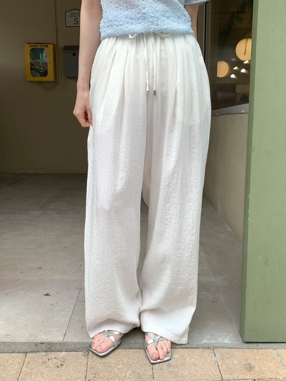 아카시아-T韓國東大門代購女士新品熱賣人氣休閑褲闊腿褲acacia-2件起訂休閑褲圖色1