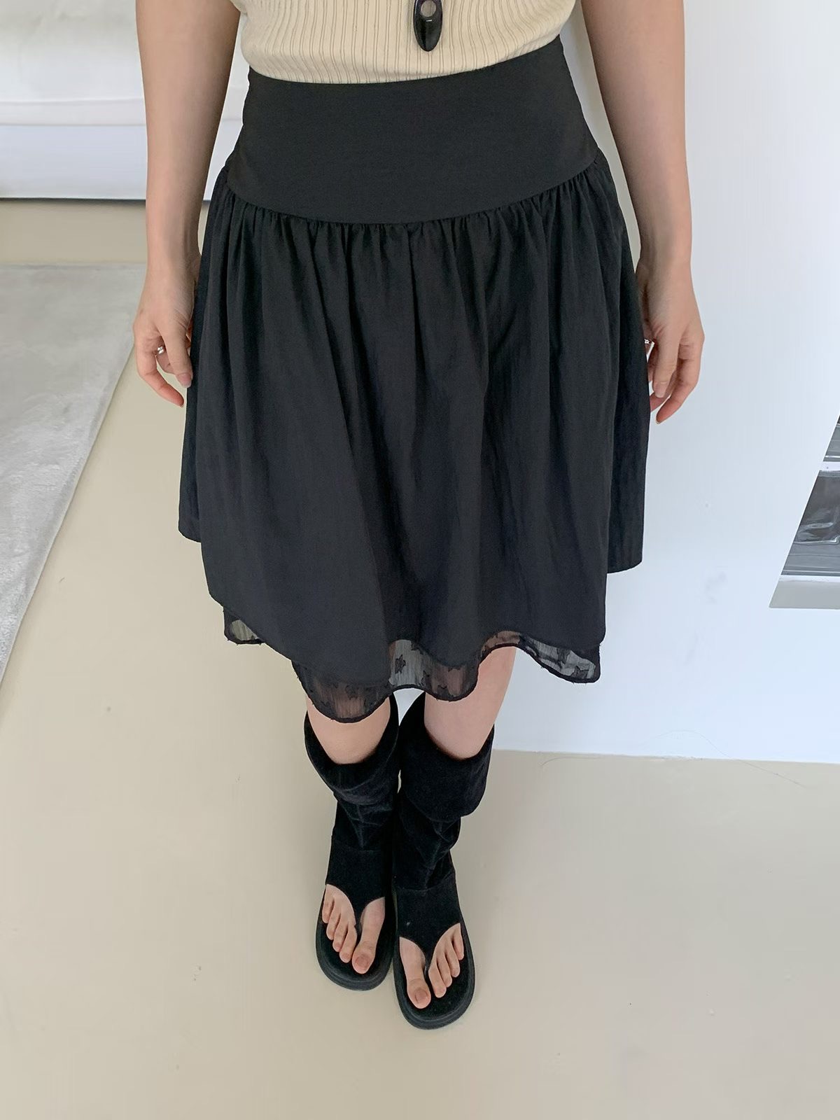 아카시아-T韓國直郵女士新品休閑時尚人氣熱賣半身裙中短裙acacia-2件起訂半身裙/中短裙圖色2