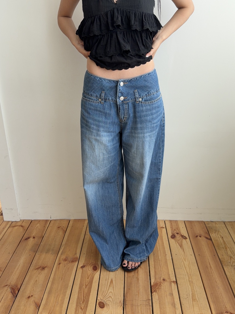 SUNDER MARKET韓國東大門代購女士新品推薦熱賣休閑牛仔褲SUNDER MARKET牛仔褲