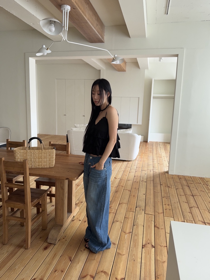SUNDER MARKET韓國東大門代購女士新品推薦熱賣休閑牛仔褲SUNDER MARKET牛仔褲