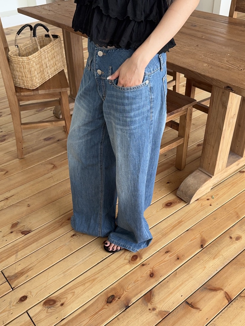 SUNDER MARKET韓國東大門代購女士新品推薦熱賣休閑牛仔褲SUNDER MARKET牛仔褲
