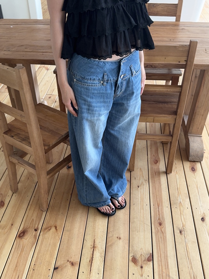 SUNDER MARKET韓國東大門代購女士新品推薦熱賣休閑牛仔褲SUNDER MARKET牛仔褲