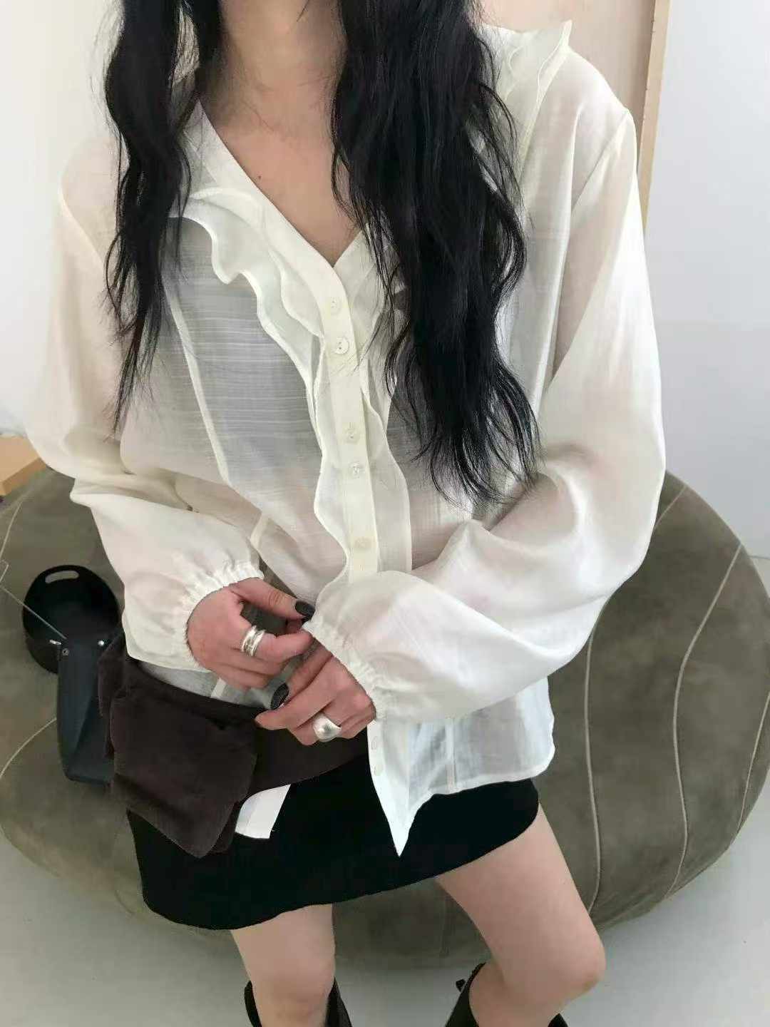 AVANDACE韓國東大門代購女士新款休閑熱賣推薦襯衫蕾絲衫AVANDACE襯衫/蕾絲衫