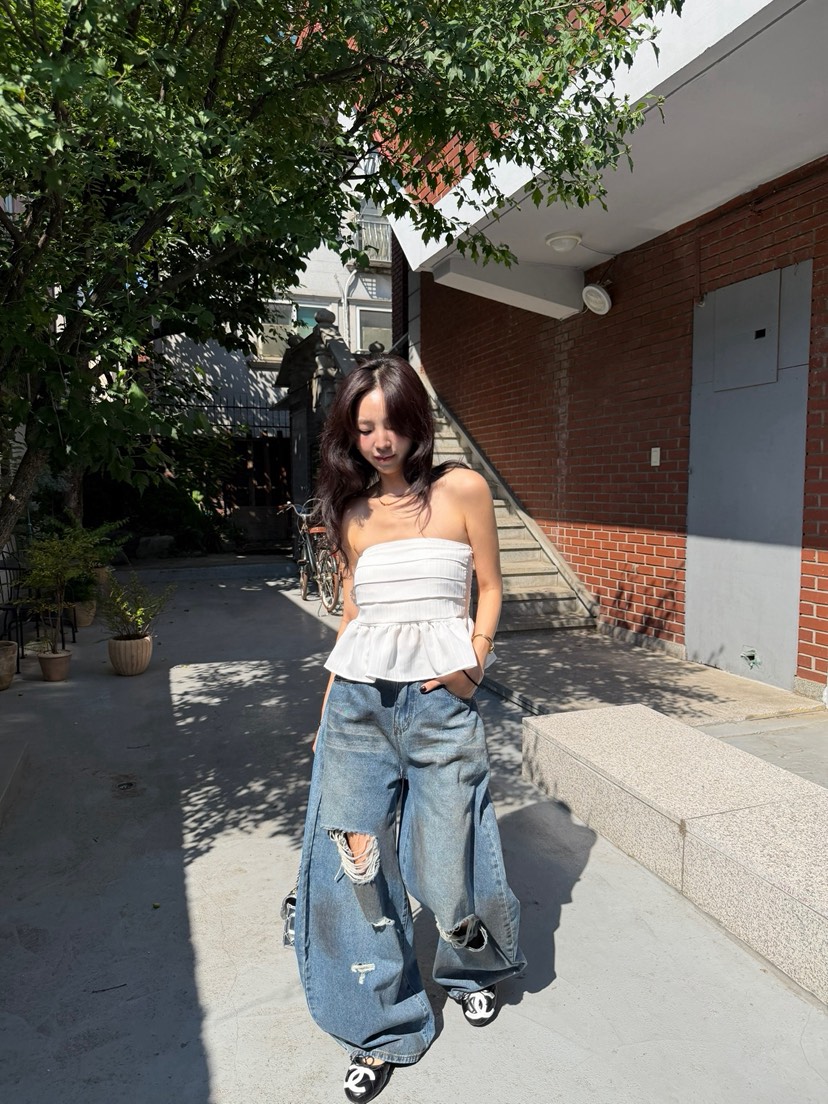 SOLAR東大門實拍韓國女裝新品休閑熱賣26夏季時尚推薦牛仔褲SOLAR牛仔褲