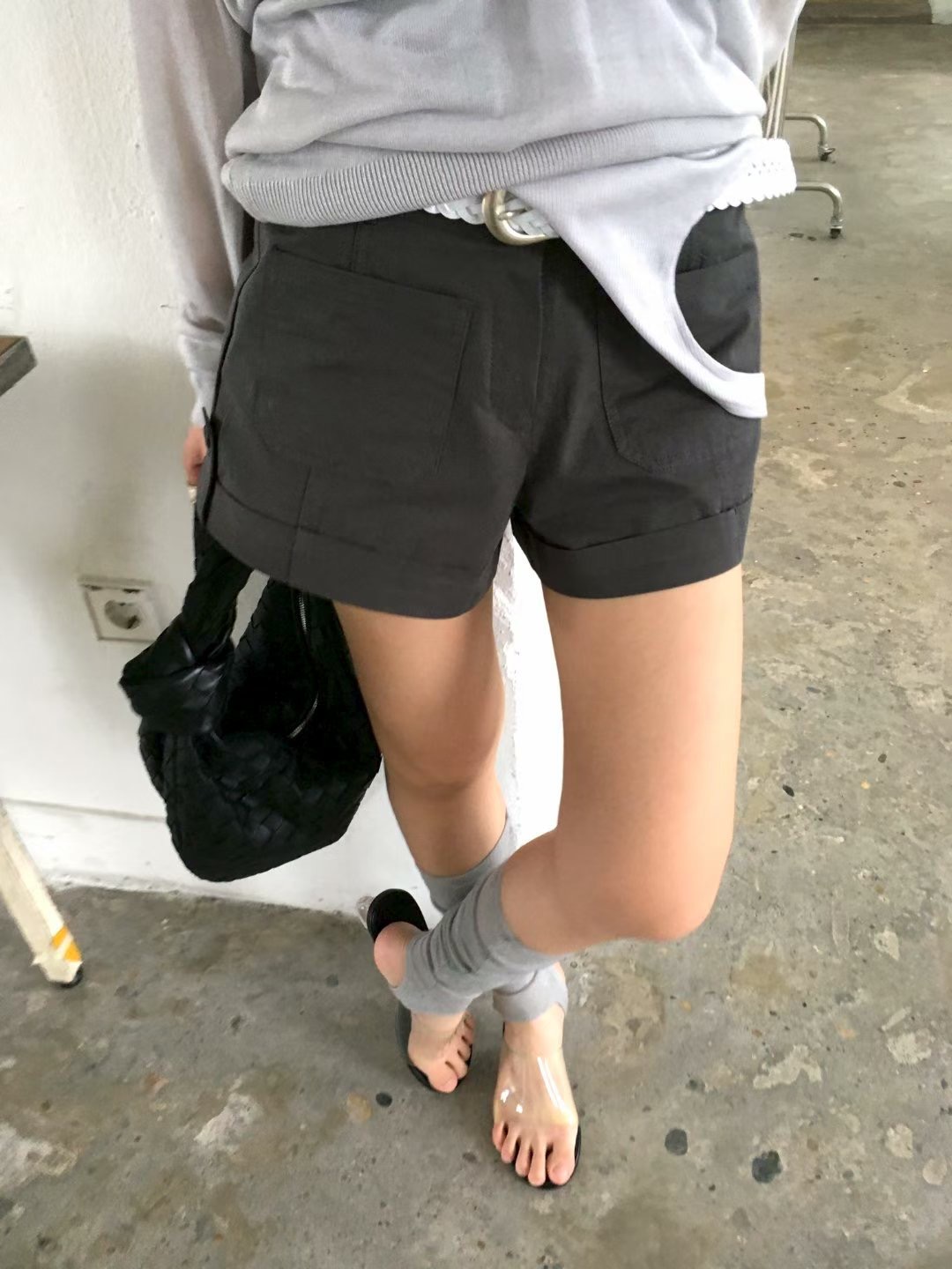 AVANDACE韓國代購女士新品人氣熱賣時尚休閑短褲不含腰帶AVANDACE短褲圖色2