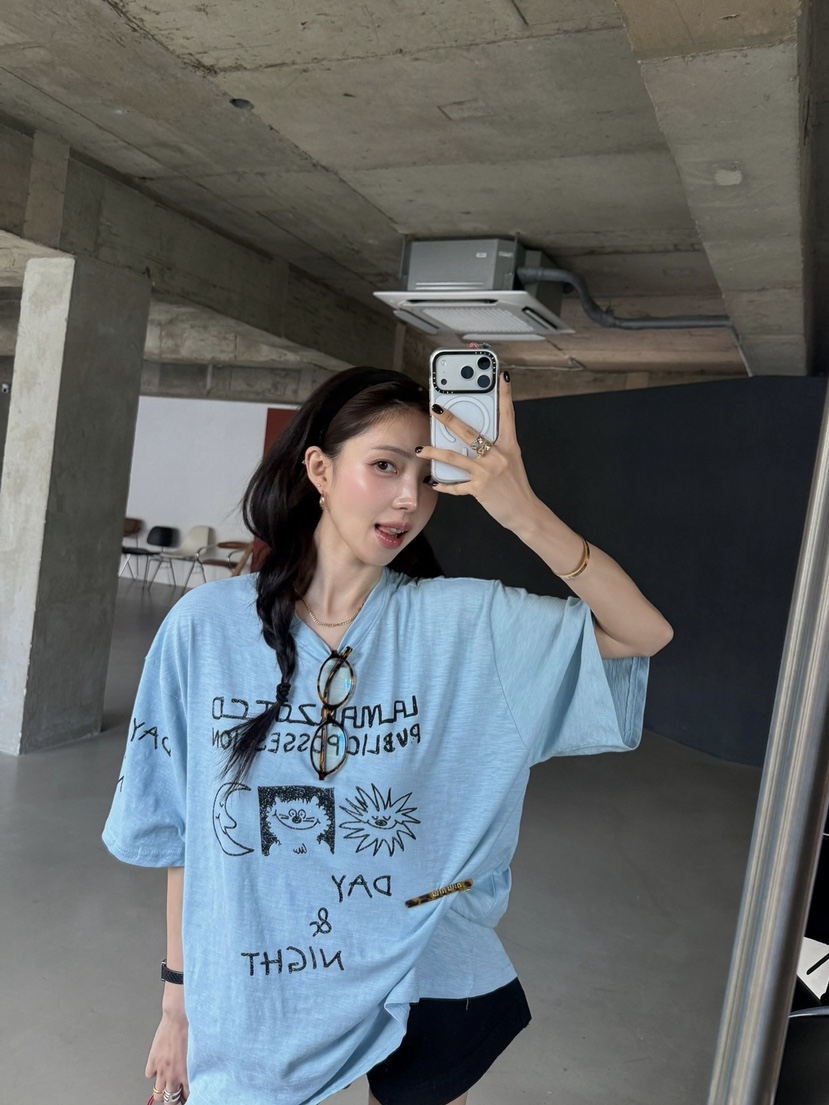 SOLAR韓國直郵女士新品時尚26夏季熱賣人氣推薦休閑T恤SOLART恤圖色1