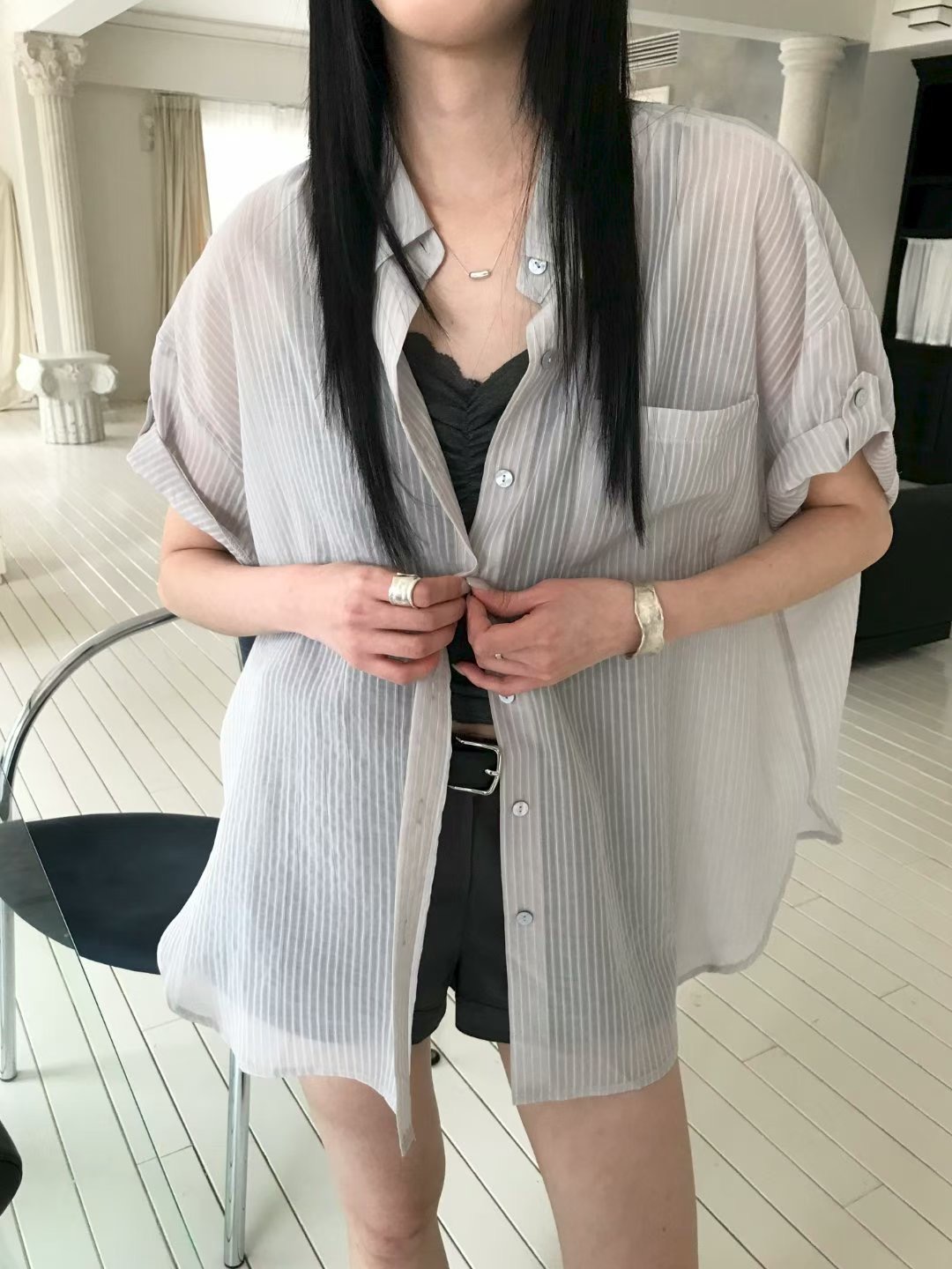 AVANDACE韓國代購女士新款熱賣休閑推薦襯衫蕾絲衫不含內搭AVANDACE襯衫/蕾絲衫圖色1