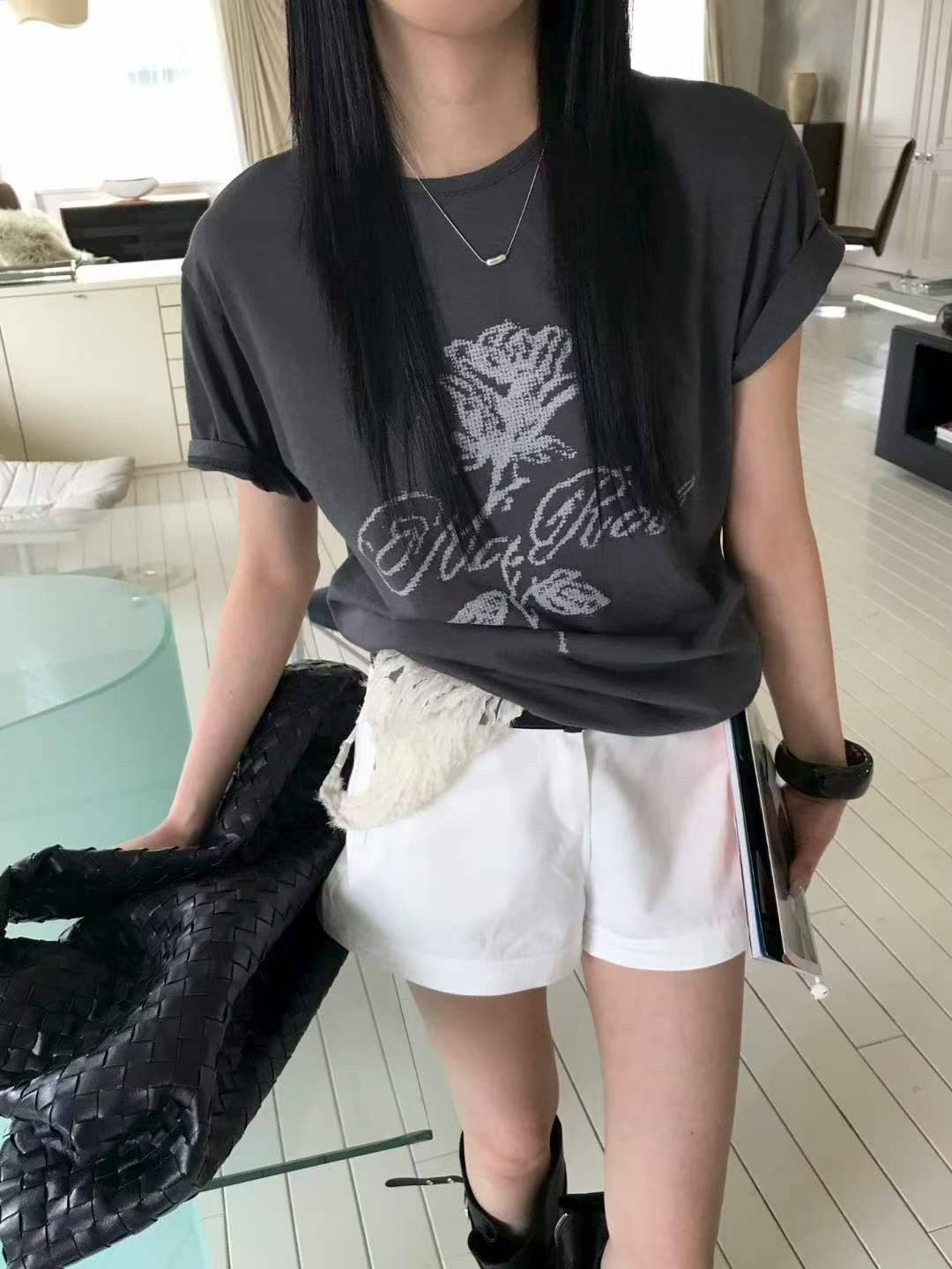 AVANDACE韓國代購女士新品26夏季熱賣時尚休閑推薦T恤印花AVANDACET恤圖色3