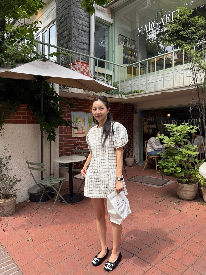 SOLAR韓國東大門直郵女裝新品熱賣人氣推薦26夏季連衣裙粗花呢SOLAR連衣裙
