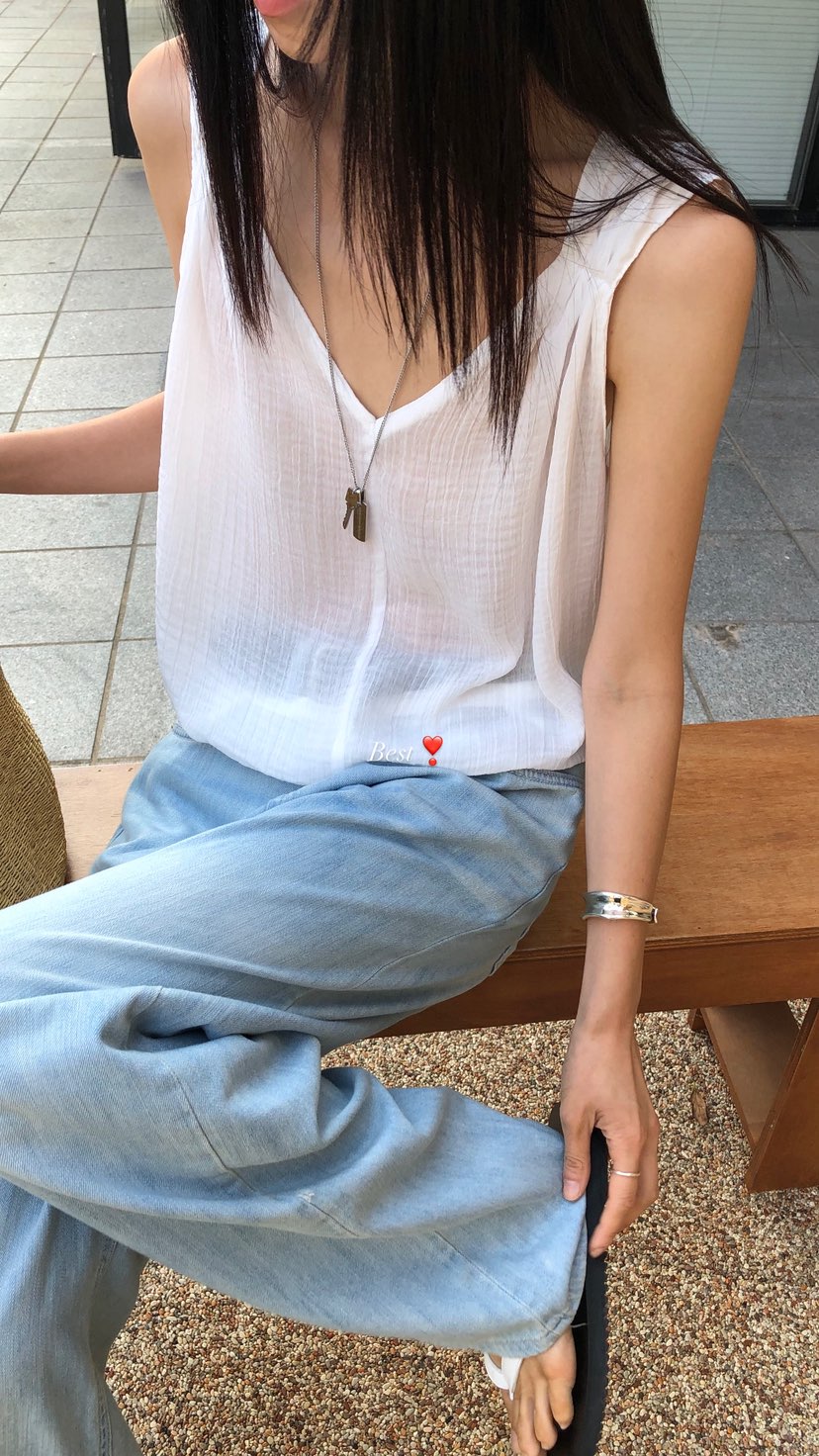 OVER RICH韓國直郵實拍女士新品推薦時尚人氣休閑吊帶背心OVER RICH吊帶/背心