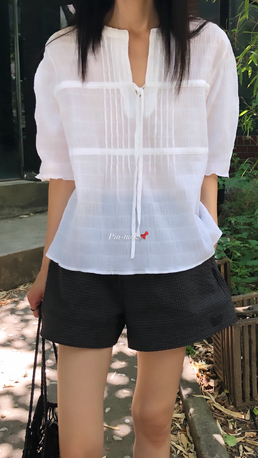 OVER RICH韓國直郵女士新款推薦熱賣時尚襯衫蕾絲衫褶皺OVER RICH襯衫/蕾絲衫