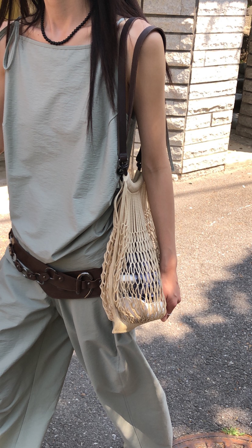 OVER RICH韓國東大門直郵女裝新品時尚吊帶背心串珠無袖OVER RICH吊帶/背心