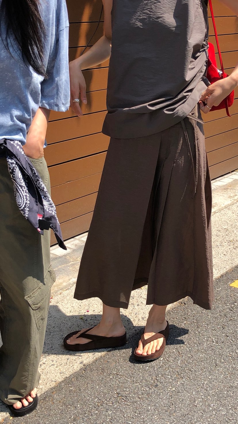 OVER RICH韓國東大門代購女裝新款休閑推薦長裙不對稱褶裥OVER RICH長裙