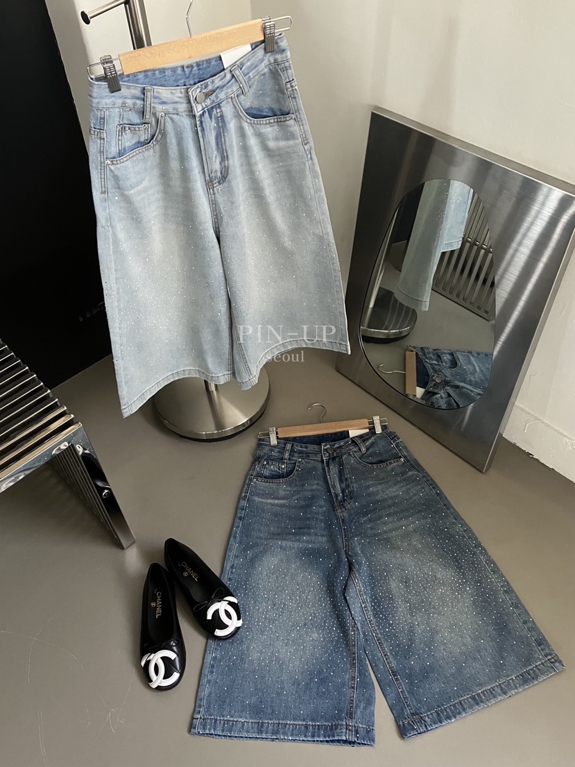 PIN-UP韓國直郵女士新品時尚休閑人氣熱賣26夏季短褲串珠PIN-UP短褲